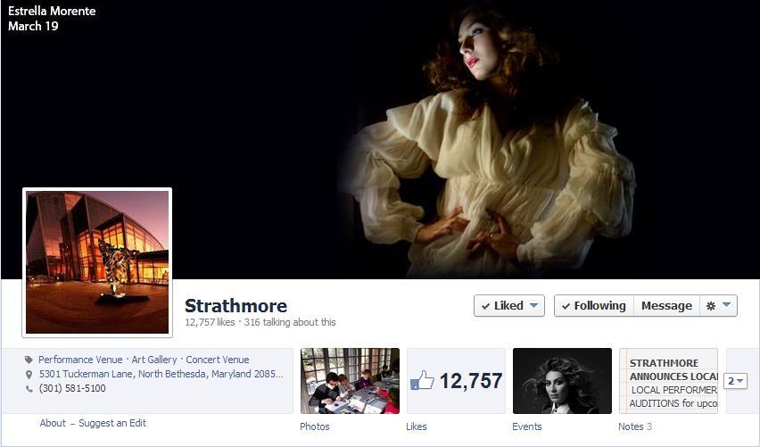 Strathmore also does a very steady job at keeping their Facebook page updated.