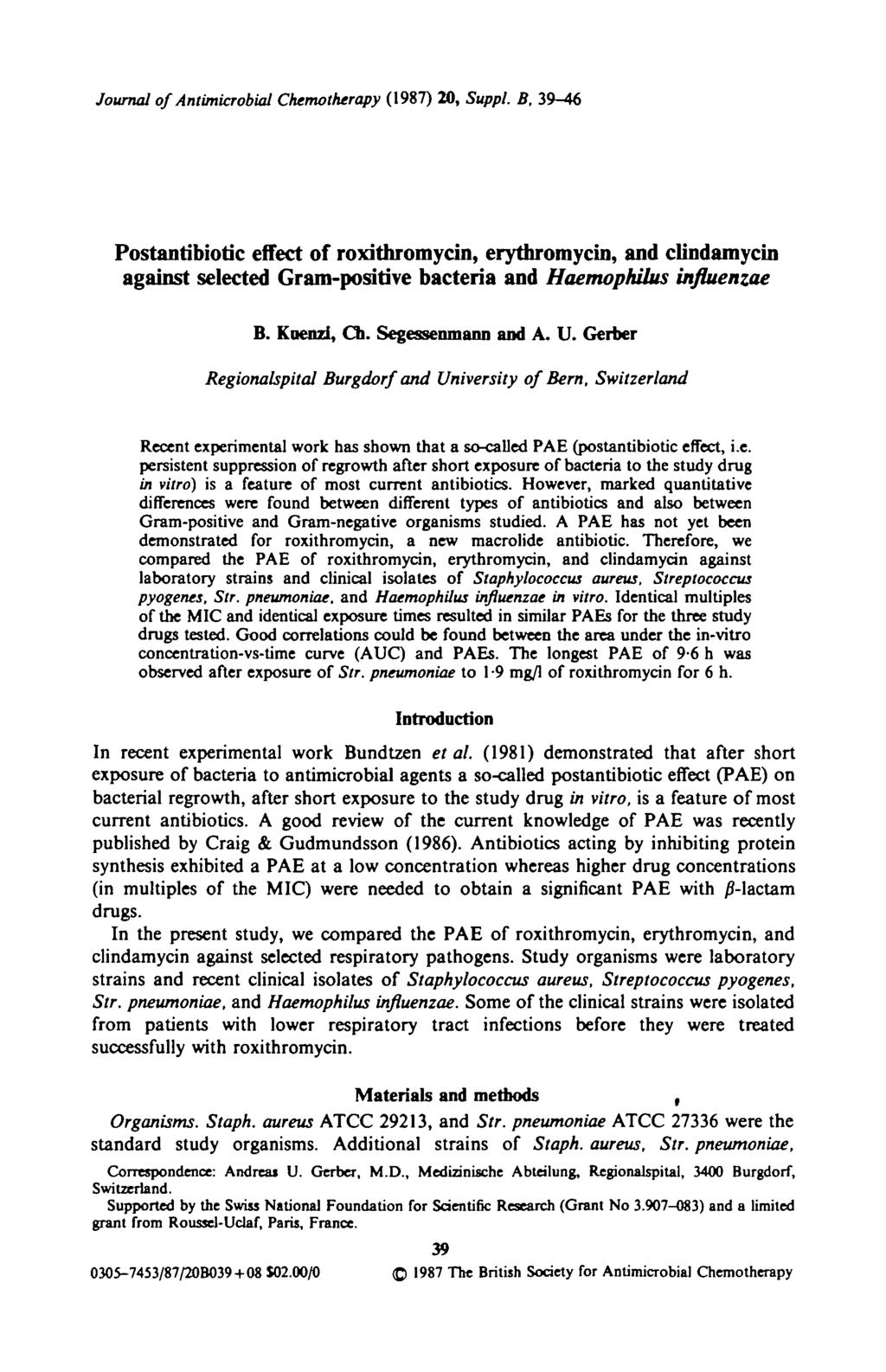 Journal of Antimicrobial Chemotherapy (1987) 20, Suppl.