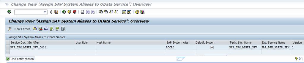 Figure 8 - Assign SAP System Aliases to odata Service 2.2.3 BPMon Customizing Settings If you are using SAP Solution Manager 7.