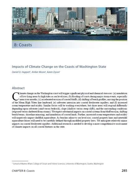 Templates Washington Climate Change Impacts Assessment Coastal Chapter a brief survey of impacts and responses, mostly with a focus on economic