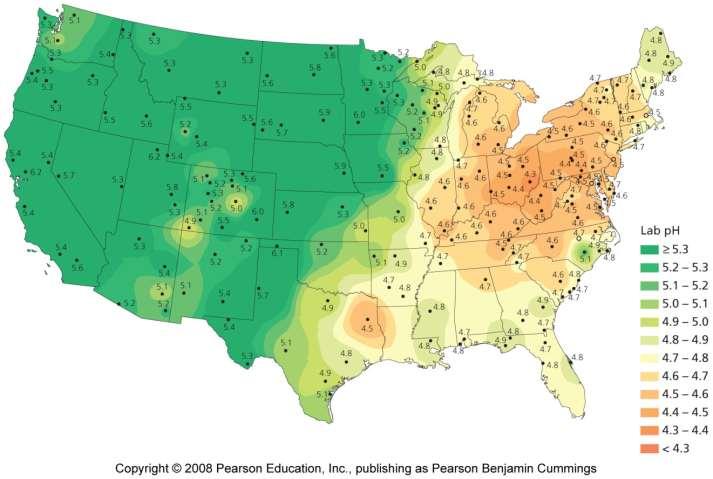 ph of precipitation in the U.S.