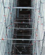 Original modular scaffolding system; designed for utmost bearing