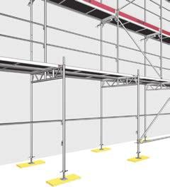 Assembly frames, accessories Pedestrian protection The gantry frame LW for safe protection of pedestrians underneath the scaffolding, by rebolting the central spigot for 0.73 m or 1.