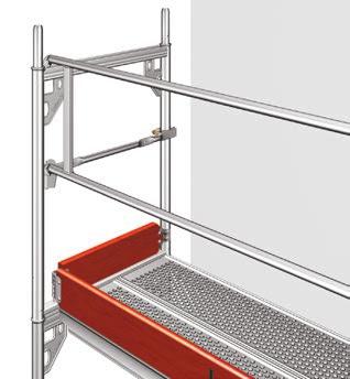 For fastening reasons, only double guard rails can then be installed on the longitudinal side.