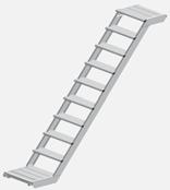 The external landing-type stairway is covered by the approval in its regular version (up to 24 m); this means that with a load