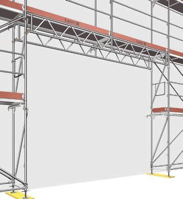 At the top scaffolding level, all assembly frames to which the weather protection support is attached must be anchored to the building for resistance to