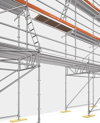 Pos. Description Dimensions 1 U-walkway beam, 1.57 m wide Steel up to load class 4 up to bay length 3.07 m and load class 4: max. assembly height 14 m 1.57 x 0.50 21.9 25 2665.