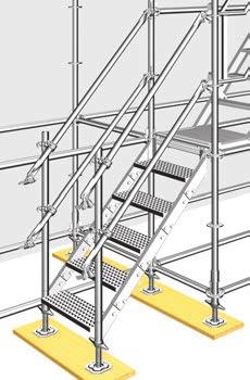 Modular stairway, outside access, construction stairtower 200