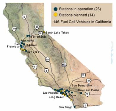 California Hydrogen Highway initiative. (In comparison, there is just one operational E85 station in California today, yet there are roughly 5 million flex-fuel vehicles on the road in the U.S.