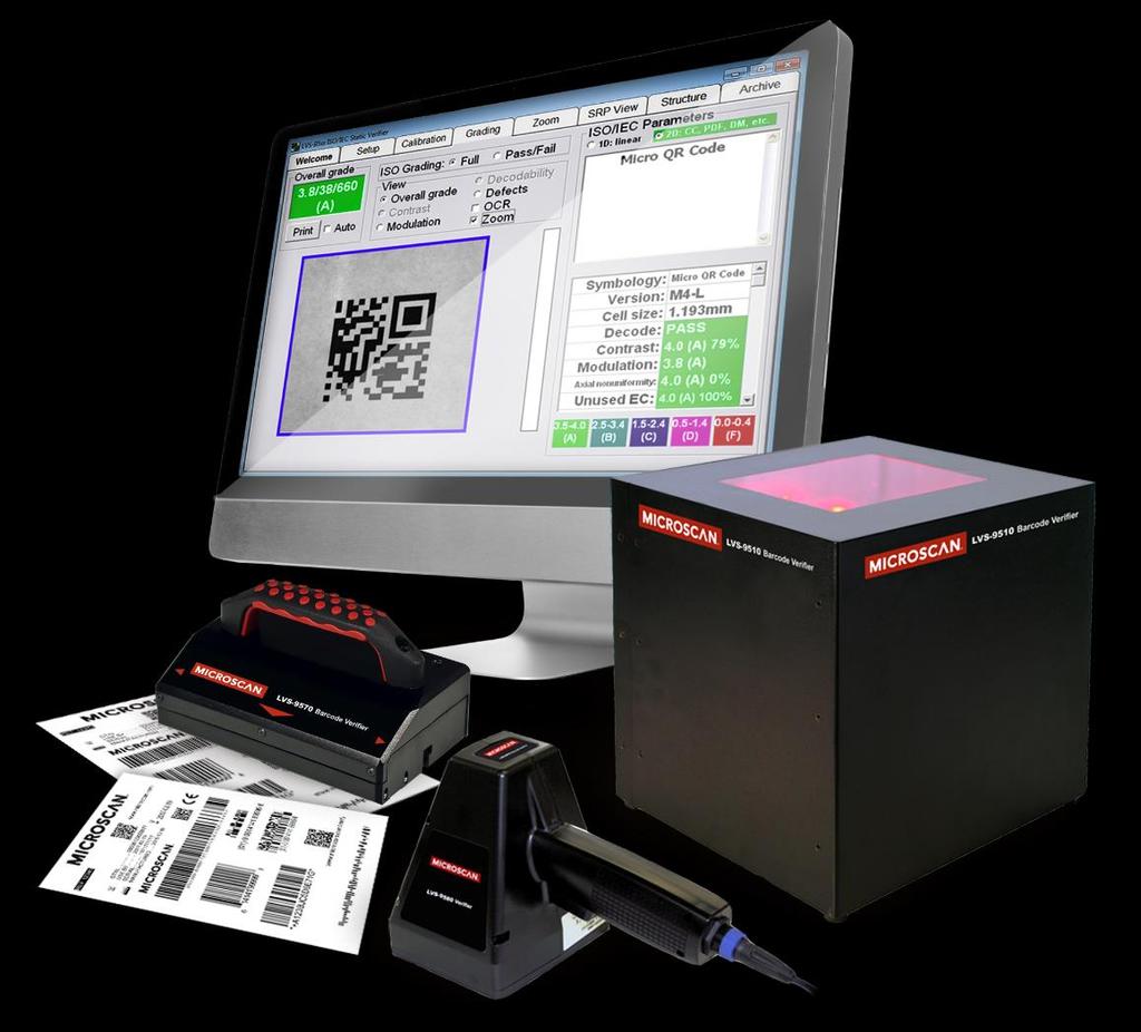 Microscan offers verification solutions for all symbol categories, featuring lighting geometries designed in line with ISO/IEC barcode grading