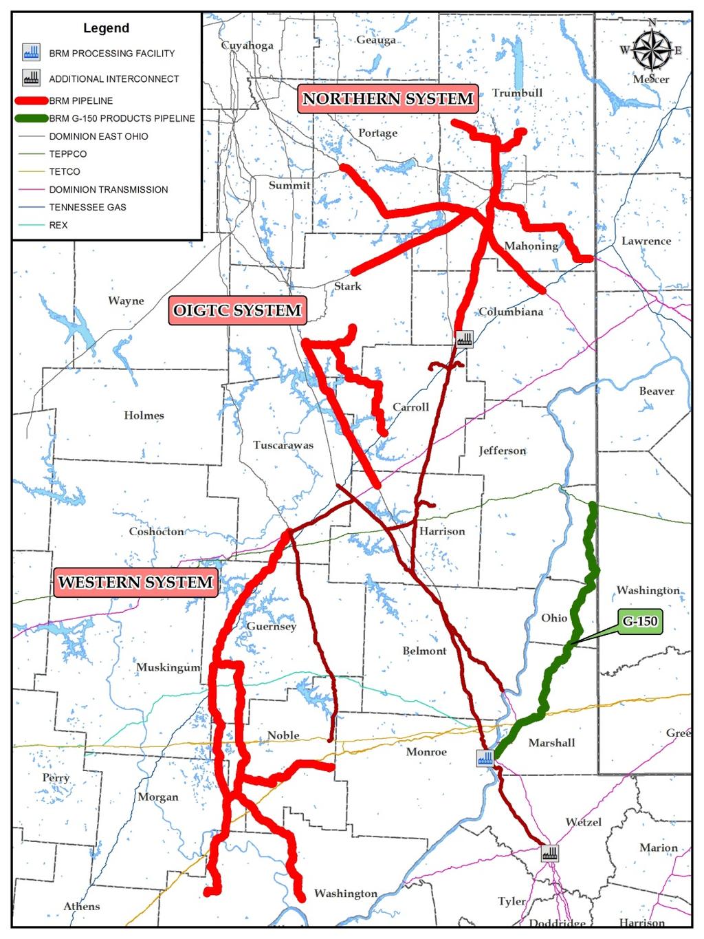 Approved Drop Downs BRM has approved acquisition, construction, and associated funding Approved Drop Downs from Dominion Western System (Q4 2014) 214 miles of 8 to 16 Operates 300 to 500 psi Northern