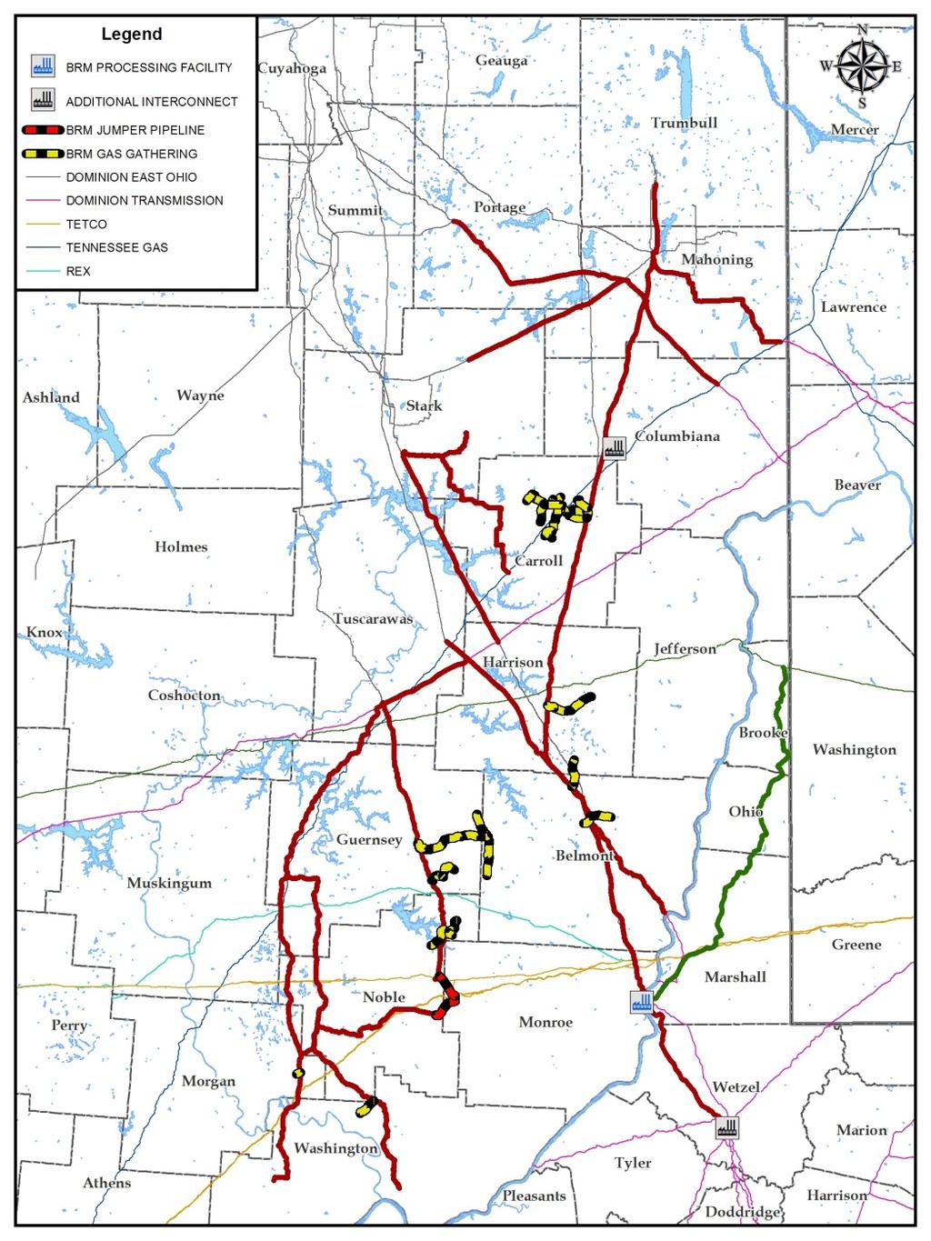 Approved Gathering Expansions BRM has approved acquisition, construction, and associated funding Approved Drop Downs from Dominion Western System (Q4 2014) 214 miles of 8 to 16 Operates 300 to 500