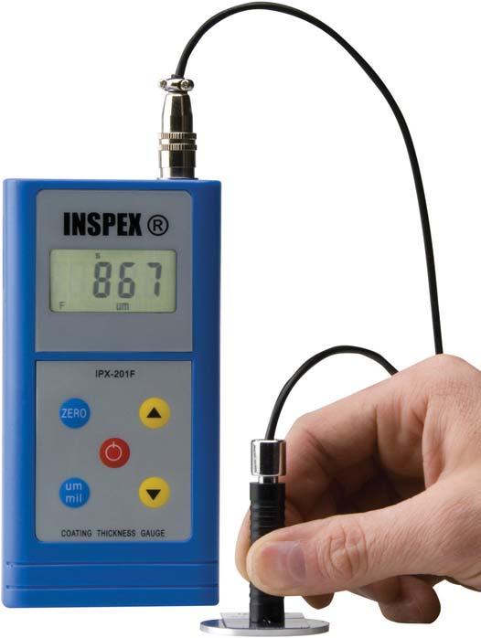 Coating Thickness Gauge IPX-201F Handheld coating thickness gauge with F-probe for steel substrates.
