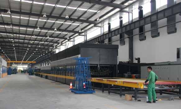 JUMBO SIZE FLAT (BENT) TEMPERED GLASS Thanks to the advanced super-long Dual-chamber forced convention glass tempering furnace, and the technical development by itself, SYP Group introduced