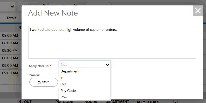 Tip: Want to see a short demonstration on how to add notes to your timecard? Click here and enter your ADP Workforce Now user name and password.