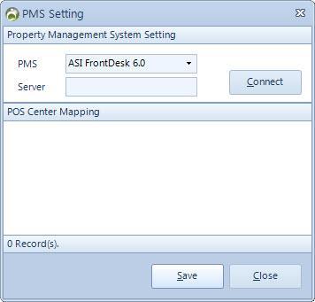 PMS SETTING The POS bills can be directly ed to the guest folio if the guest is an In-House guest. To be able to use this feature, it has to be linked to the ASI FrontDesk 6.0.