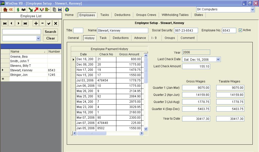 Click on images for enlarged view. Ag-Payroll provides summarized labor reports at any time during the year.