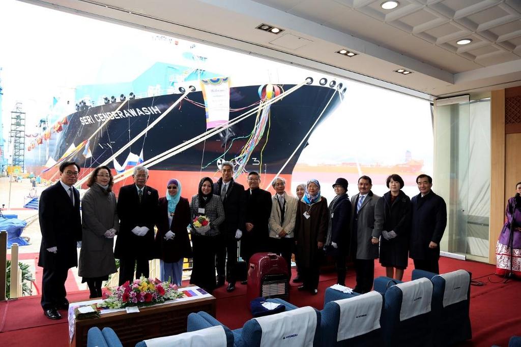 The Naming and Delivery Ceremony of Seri Cenderawasih on 20 January 2017 at the HHI Shipyard in Ulsan, South Korea Mr.