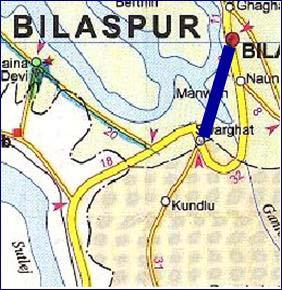 Corridor No Description of road link with principal towns or settlements Length (kms) 42 Swarghat -Bilaspur via Jagatkhana (New alignment) 20.
