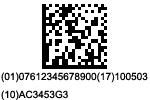 GS1 linear and 2D barcode Item identifier