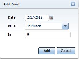 NOTE: If you need to add both an In and an Out punch, Insert In and Out Punches so you can add them both together.