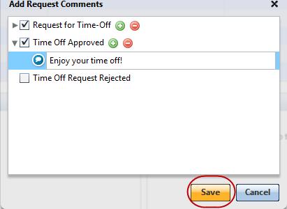 Your note will now appear under Comments on the Details screen To Approve the request, click on Approve.