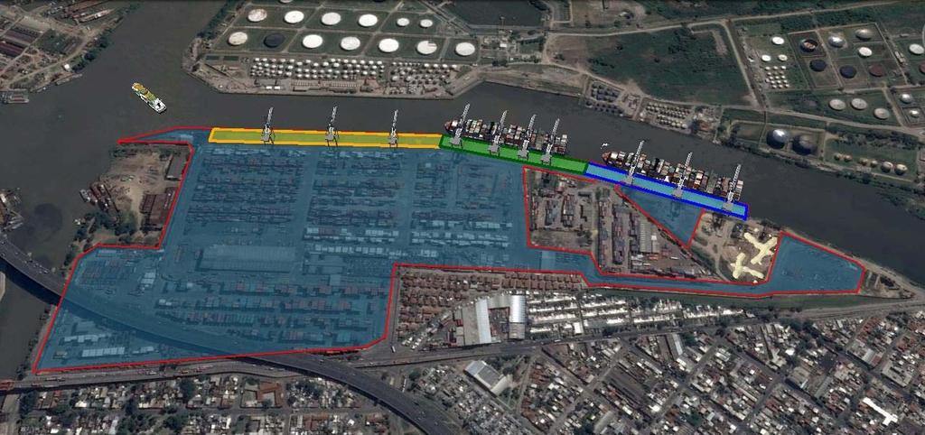 Exolgan Container Terminal 444 mts Empty Container Depot 8,300 Teus capacity (static) Container Yard 36Ha 27,500 TEUs capacity (static) Pre Gate Parking area 2.