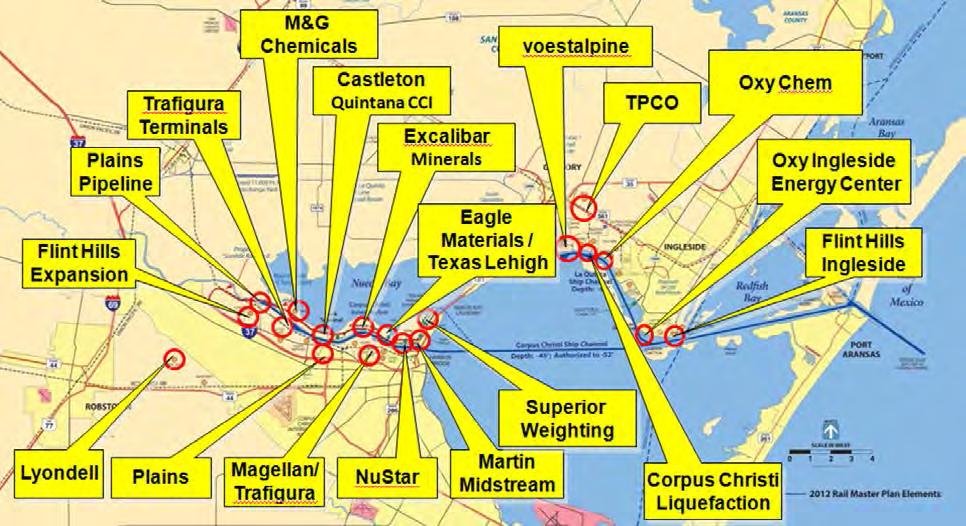 Corpus Christi Metropolitan Transportation Plan 2015 2040 water-born cargo through the Port. Flint Hills Resources, Lyondell chemicals, Martin Midstream Partners L.P., Magellan Pipeline, L.P., Nustar Energy L.