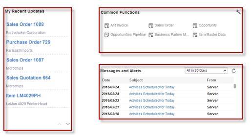 Figure 2-12 Purchasing Workbench 2.4.3.4 Others There are three additional types of widgets: My Recent Updates, Common Functions and Messages and Alerts (Figure 2-13).