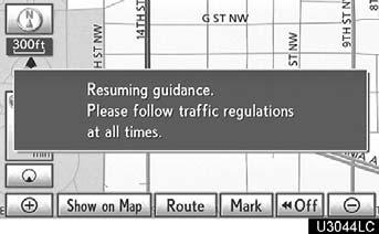 To resume guidance Show on map Display POI icons Points of Interest such as gas stations and restaurants can be displayed on the map screen.