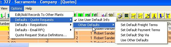 When this default is checked MaintSmart populates much of the quote request information automatically based upon