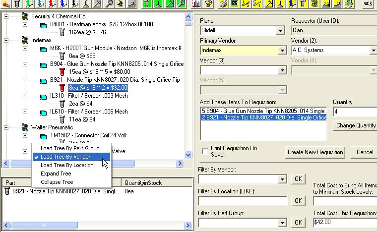 Purchase Requisitions - Inventory Tree Inventory Tree - An Overview To access the Inventory Tree open any of the following screens by clicking on the in the button bar.