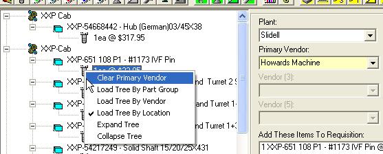 Purchase Requisitions - Inventory Tree Options Inventory Tree Options To access the Inventory Tree open any of the following screens by clicking on the in the button bar.