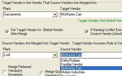 Merging Vendors Merging Vendors(to create Global Vendors) To access the Merge Vendor utility log in as an Administrator the open the Purchasing Configuration and select the menu items Options>>Merge