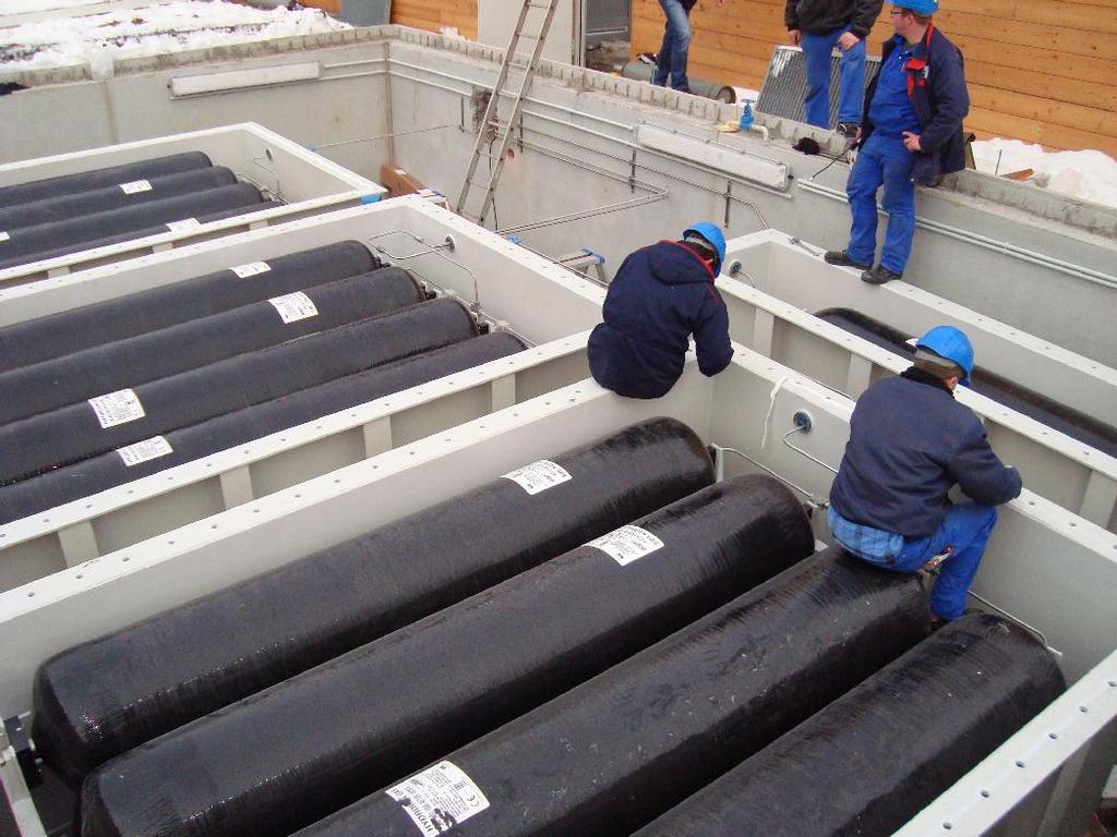 520l 50 MPa Storage coffins filled with water