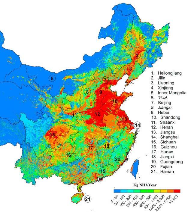 Zhang (2012), A high-resolution ammonia emission inventory