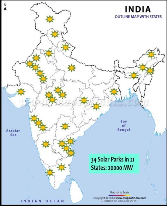 Green Energy Corridors-II: Solar Parks Integration 34 Solar Parks 20 GW Locations of Ultra Mega Solar parks