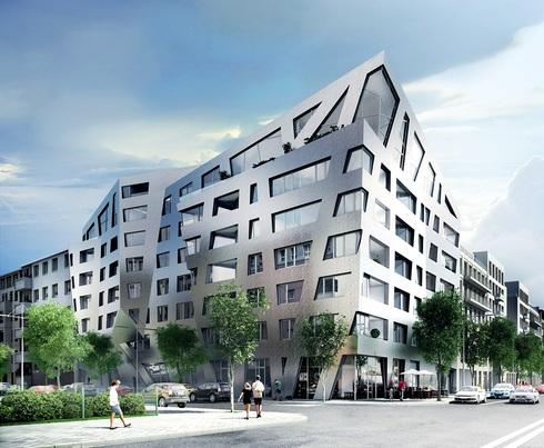 The result is based on the concept of a spectacular corner building which is supposed to form the border of Berlin's customary block structure in the city's Mitte district.