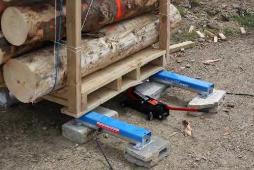 The logs were destructively sampled to check on the drying effect along the log length by cutting a series of biscuits were cut from 3 logs at 30cm intervals.