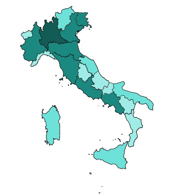 THE BIOTECH SECTOR IN : FIRMS Lombardy is where the Italian Biotech Industry excels: 29% of firms are located within the region Italian