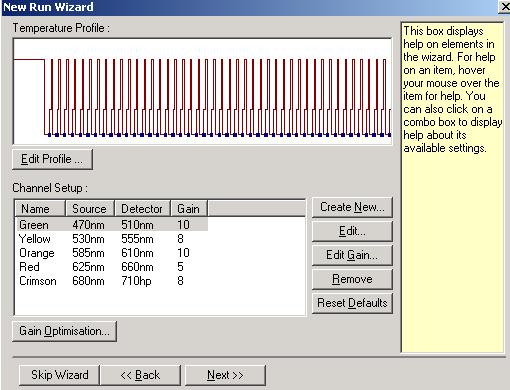 7. Click the Edit Profile button in the next New Run Wizard dialog box (Figure 3), and program the temperature