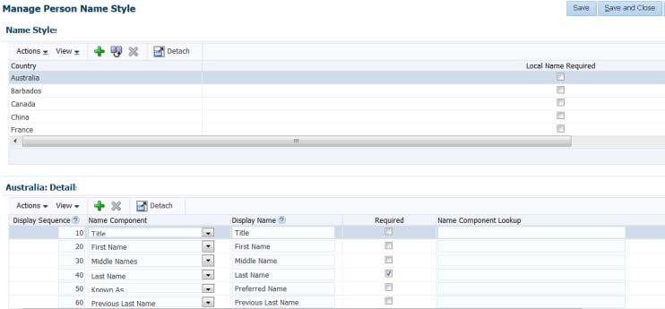 Configuration Enhancements Core HR Updated setup task to support Person Name