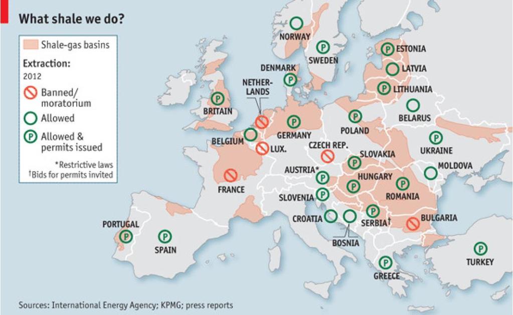 Shale Gas Developments in Europe? 1. No clear strategy towards shale gas 2.