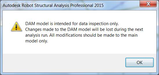 You can also switch between model types from the file menu: Analysis > DAM Analysis > Main Model or DAM model.