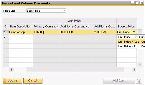 field is base for special price calculation Can Can select select source a price currency currency