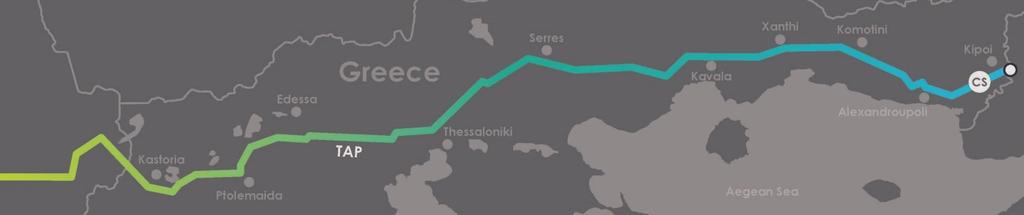 Alexandroupoli (since May 2016) 150 km cleared, 75 km strung, 51 km welded.