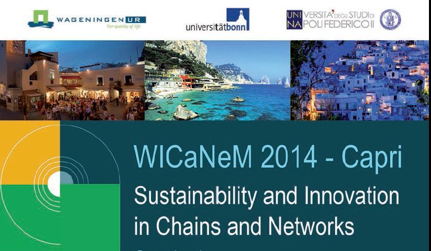The Wageningen International Conference on Chain and Network Management (WICaNeM) 200 representatives of Academia, industry and government came together to discuss the latest research results in the
