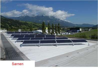 33 Membrane integrated PV system: Validation of durability Field testing (outdoor exposure) Sika Solar Parks at 5