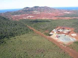 foreground; process plant site in background Goro mining on 170 bench Cost
