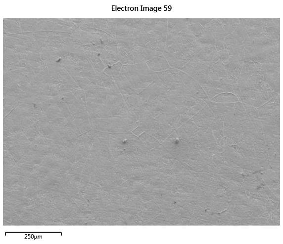 Electron image of Ti-Nb-Zr surface and element